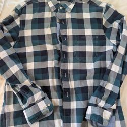Nautica Blue And Green Plaid Top 