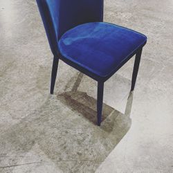 Blue Suede Accent Chair by TOV