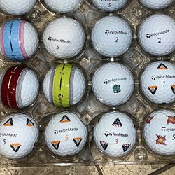 24 TaylorMade golf Balls As Pictured most are TP5, TP5X,and tour response ——