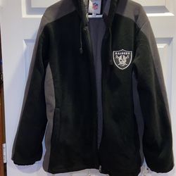 Officially Licensed NFL Men’s XL Raiders Black/Gray Warm & Fuzzy Double Lined Hoodie