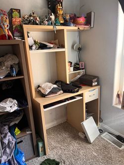 Ikea Computer Desk with Hutch, Storage Shelves, Drawer & Keyboard Tray