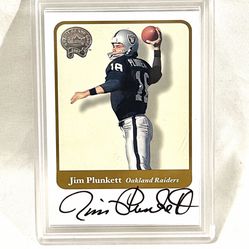 Mint Condition Authenticated By Lloyd Pawlak Oakland Raiders, Jim Plunkett Trading Card. 