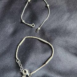 2 Silver Bracelets 925 