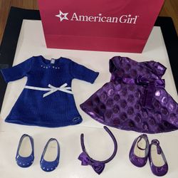 American Girl Doll Truly Me Meet 2 Outfits -Dress with Shoes