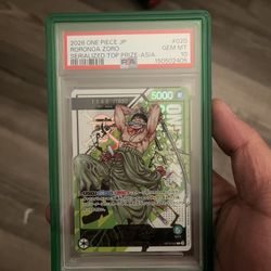 PSA 10 One Piece Serialized Roronoa Zoro Top Prize Asia 