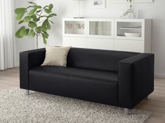 IKEA loveseat black leather
