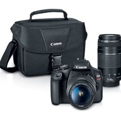 Canon EOS Rebel T7 DSLR Camera Kit Black with Lenses and Camera Bag