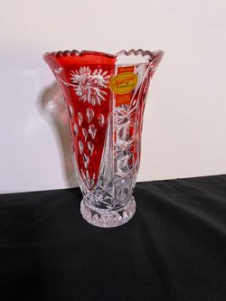 Anna Hütte Bleikristall Red Lead Crystal Vase