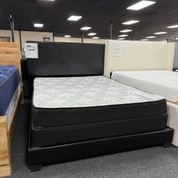Queen Size Bedframe, Mattress & Box Spring. 🚚WE DELIVER🚚