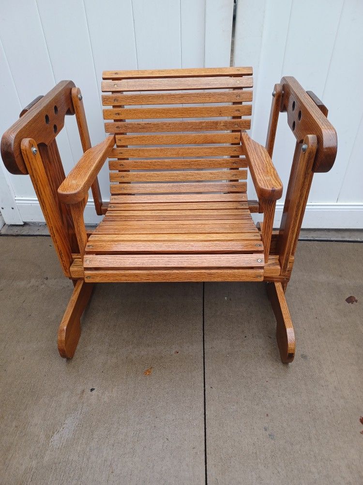 Solid Oak Suspended Glider