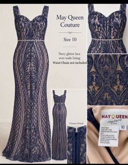 Beautiful May Queen Couture formal evening gown in size 10.