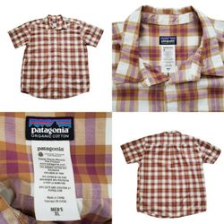 Patagonia Organic Cotton Men's Plaid Checkered S/S Short Sleeve front pocket Casual button down multicolored multicolor colorblock colorful orange, pu