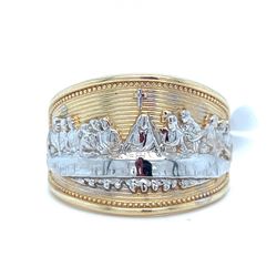 14Kt Two Tone Gold Last Supper Ring 6.06g Size 10 190339/16