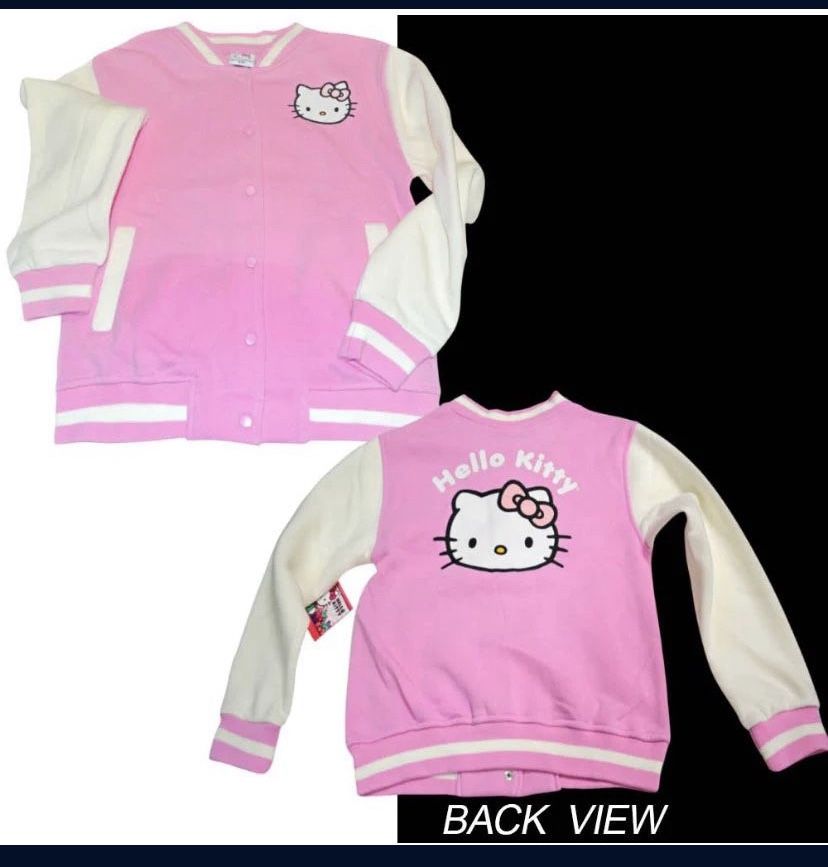 Sanrio Hello Kitty Letterman Cotton Jacket Pink/White Size 5/6 