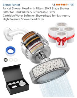 Fancat Filtered Shower Head with Replaceable Cartridges