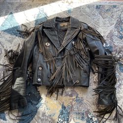 Leather Fringe Coat
