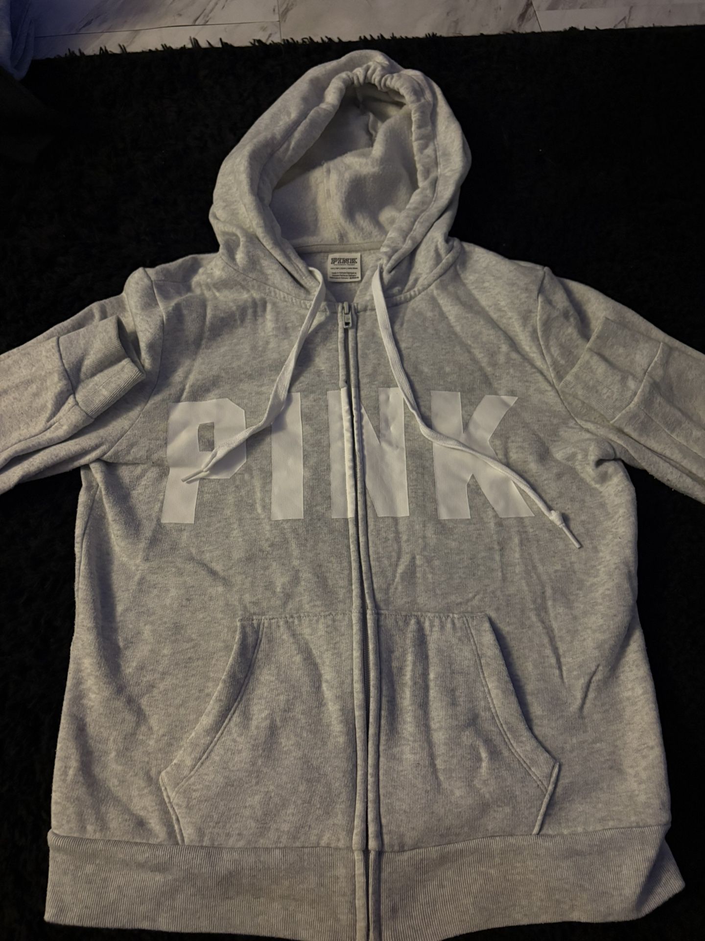 Victoria Secret PINK grey zip up hoodie