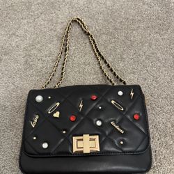 Aldo crossbody braided gold chain quilted purse