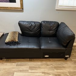 Leather Sofa And Ottoman 