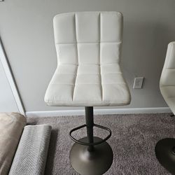 Plush White Barstool