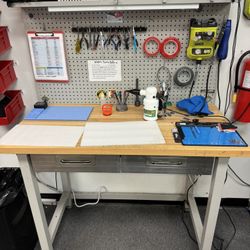 UltraHD Lighted Workcenter w/ Wood Top and Pegboard