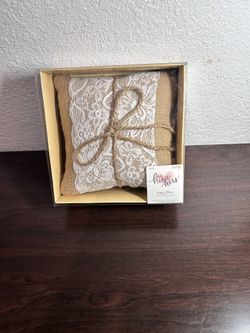 Ring Pillow - Burlap & Lace