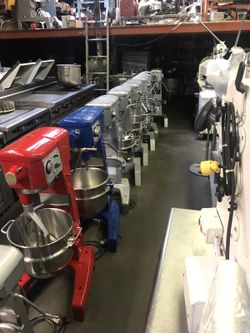 Bakery and restaurant Equipment Hobart Mixer commercial stoves, griddles, Sheeter Custom painted mixers
