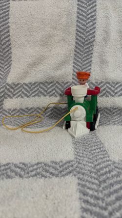 Little People 1998 Green Christmas Train Engine Santa's Village Town