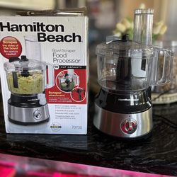 Hamilton Beach Food Processor and Vegetable Chopper with Easy Clean Bowl  Scraper, 10 Cup Capacity, Stainless Steel, 70730 