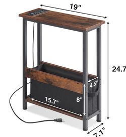 Small slim design charging end table