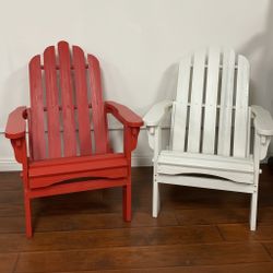 Two Folding Wood Patio Adirondack Chair - OBO
