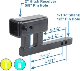 2" to 1-1/4" Hitch Receiver Adapter riser