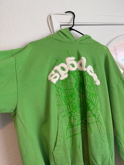X-Large Slime Green Spyder Bedazzled Hoodie