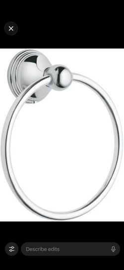 Moen Preston Chrome Towel Ring – Bathroom Wall Mount
