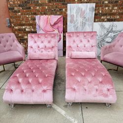Velvet Pink Chairs 