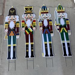 ►  45 in Nutcracker Yardstake or Standing or Wall Decor Board Yard Stake w/ Metal Stand, Christmas Xmas Gift