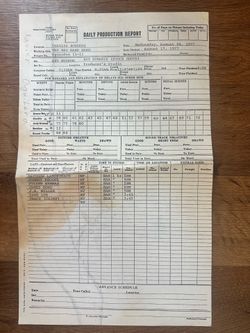 Vintage 1977 The Red Hand Gang Daily Production Report + Original Child Drawing TV Memorabilia