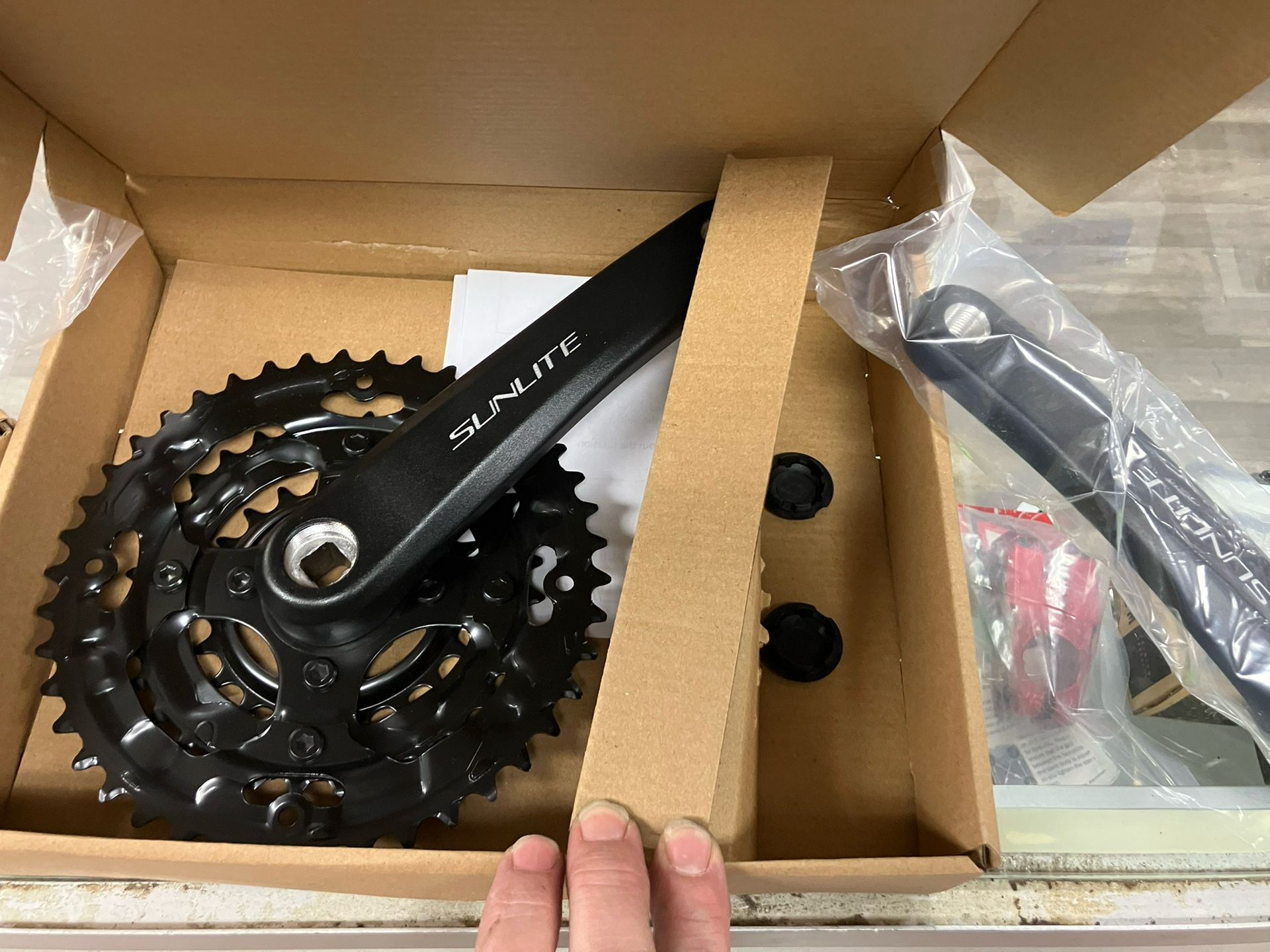Sunlite MTB Alloy Triple Crank Arm Set New
