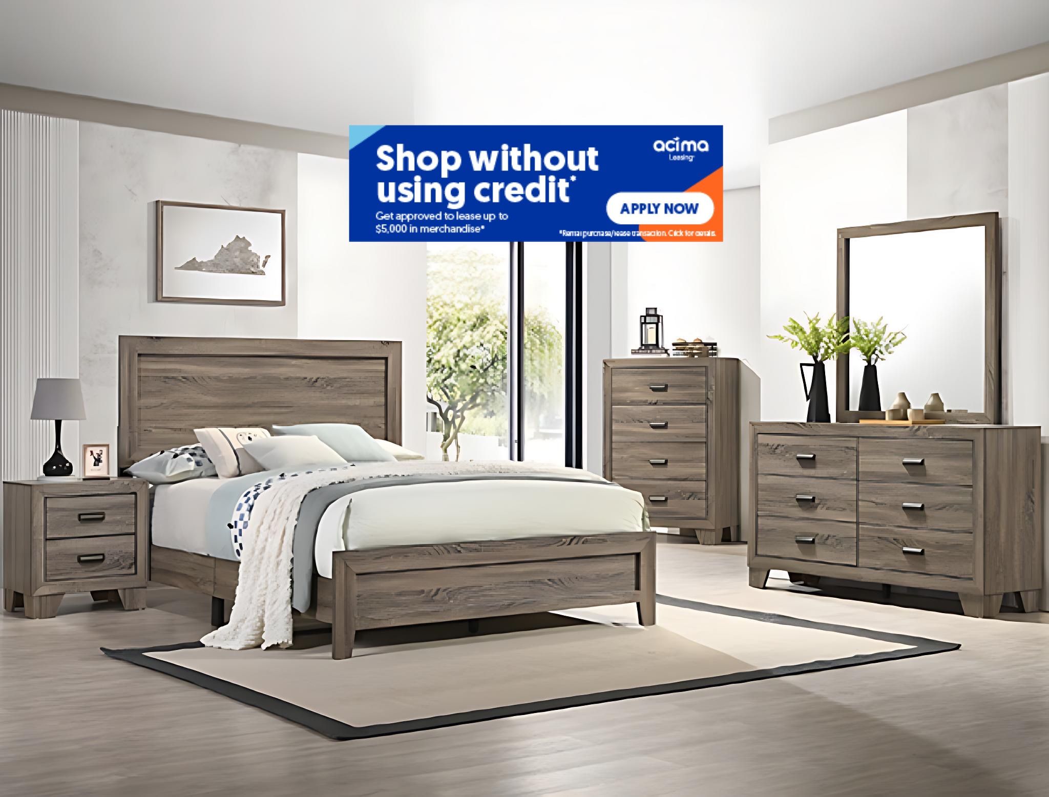 4pcs Queen Size Bedroom Set w. Mattress Included