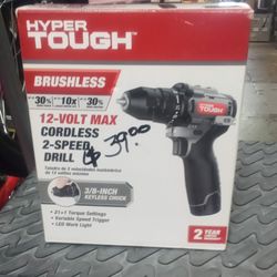 Hyper tough Brushless 12-Volt Max Cordless 2-Speed Drill  