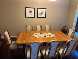 9 Piece Solid Oak Dining Set