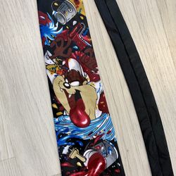 Vintage 1996 Looney Tunes Mania TAZ Painting Art Neck Tie. Great Condition, See All Pics 