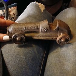 Old Cast Iron Car Racer Toy Collectible 