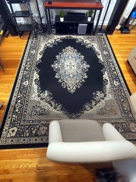 9' x 12' Black Yasmin Rug - Looks Great With Nonslip Rug Pad