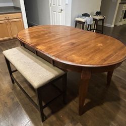 Dining room table and bench