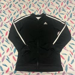 Adidas Black Track Jacket with White Stripes
