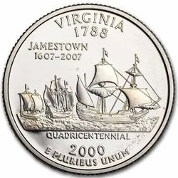 2000 Silver Proof Quarter Virginia 