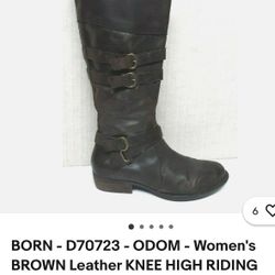 Born - D70723 - Odom Women's Brown Leather Knee High Riding Boots Size 9 M