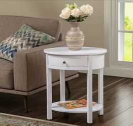 Oval Wood End Table