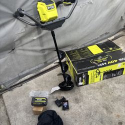 Exclusive Tool Savings Ends in 4 days RYOBI 40V HP Ice Auger with 8 in. Bit, 4.0 Ah Battery, and Charger